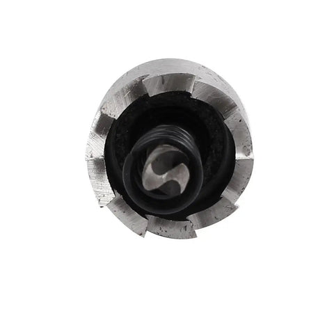 Close-up of Pro Grade 18.5mm Hole Saw Kit with 68mm HSS bit for deep cutting, showing its sharp edges and center drill point.