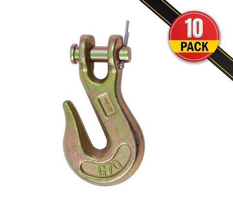 10 Pack Three Eighths Clevis Grab Hooks Grade 70 For Tow Chains And Wrecker Use Forged Alloy Steel G70 Heavy Duty Chain Hook