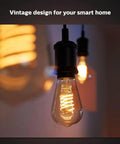 Smart 60W ST19 Filament LED Bulb 2 Pack Soft Warm White 550LM E26 Indoor Lighting glowing in a fixture