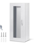 Built Tough White Steel Fire Extinguisher Cabinet With Lock Wall Or Surface Mount For 5 To 12 Pound Extinguishers