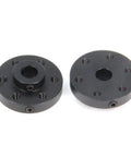Two Pack Black Rigid Flange Shaft Couplings, Built Tough Universal Aluminum Mounting Hub For 6mm Shafts, 25.4mm OD And 9.2mm Height