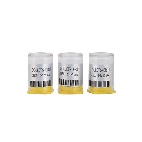 Pro Grade High Precision Spring Collet Set For CNC Milling Lathe Tools, 1/4 In, 1/8 In, 1/16 In, 0.008mm Tolerance, 3 Piece ER11