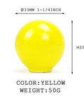 Top Tier Yellow Ceramic Cabinet Knobs 6 Pack, 1 1/4 Inch Drawer Pulls showing bright yellow ceramic sphere measuring 33mm.
