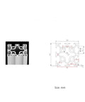 Rock Solid 50X50 Aluminum Extrusion T Slot Profile Two Pack At 68 Inch showing detailed profile design and dimensions.