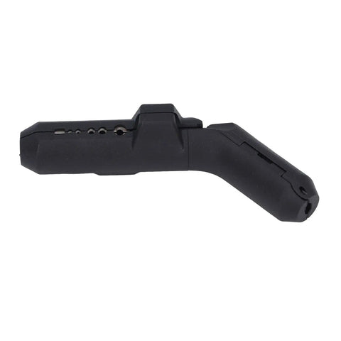 Jiawu Handheld Electric Wire Stripper, versatile black plastic tool for insulation removal, angled grip design.