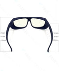 Back view of OD 6+ CO2 Laser Safety Glasses 9000nm-11000nm For 10600nm Laser, 95 Percent Visible Light, EN207 Approved Black Frame