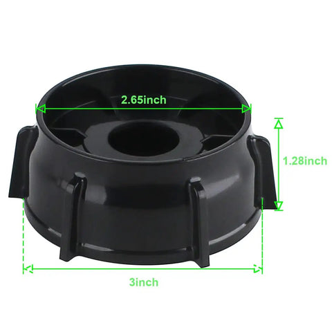 Bottom cap from 6 Cup Glass Jar With Blade Replacement Part Kit For Oster Blenders Includes Lid Gasket Bottom Cap And 6 Fin Blade