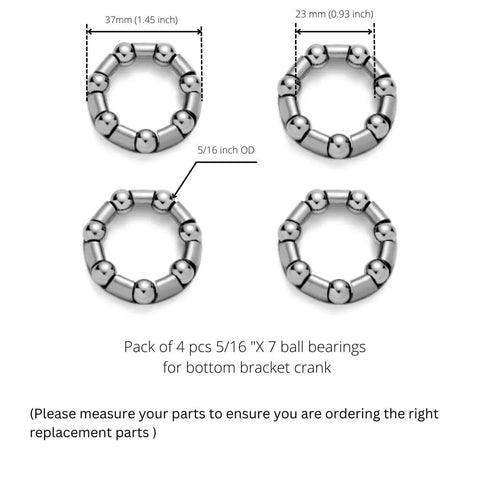 Five Sixteenths Inch Bike Crank Bearings Replacement Ball Bearing Retainer Cages Set Pack Of Four for Bicycle Crank