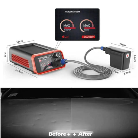 Powerful 1500W Paintless Dent Repair Machine With Magnetic Induction Hot Box For Auto Body Dent Removal, product dimensions shown.