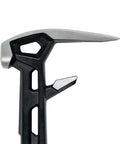 IsoCore Wrecking Bar And Crowbar With Board Bender, Shock Absorbing Hammer, 30 Inch Pry Bar close-up with contoured head