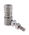 Boat Throttle Ball Joint Quarter Inch Six Millimeter Linkage End Set Of Two 304 Stainless Steel Marine Steering And Control Hardware Durable Corrosion Resistant For Outboard And Inboard Boats, angled view with threaded end