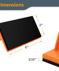 Image showing dimensions of Two Pack Push Block With Ergonomic Handle And Non Slip Pad For Table Saw Router Table Bandsaw And Jointer.