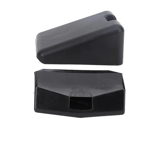 Premium 4 Piece Rubber Hood Bumper Support Kit For T680, T880, And 579 Trucks. Durable Upper Lower Latch Bumper Stops With OE Parts To Fix Rattling Issues. Keep Your Ride Tight And Smooth Today Without Breaking The Bank On Expensive Repairs From. black rubber hood bumper stops shown front view