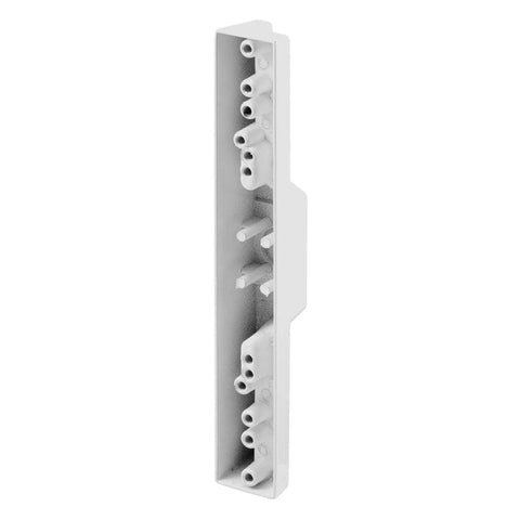 Diecast White Outside Sliding Patio Door Pull With Seven Hole Center Options 7-1/4 inches height, 1 inch projection, side view