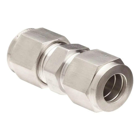 304 Stainless Steel Compression Tube Fitting Three Eighths Inch Tube OD Straight Connector Double Ferrule Adapter