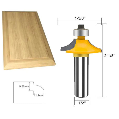 12 Inch Shank Router Bit Set For Doors And Drawers Edging, 4 Piece Pro Miter Carbide CNC Woodworking Bits For Cabinets Rails And Stiles, Includes Storage Box