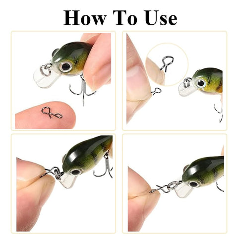 Arc Shape Fly Fishing Snaps 100 Pack Size XS Quick Change Lure Snaps For Fly Hooks No Knot Tippet Tying Safe And Strong Freshwater And Saltwater Tackle Tools