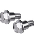 Two Pack Shoulder Bolts 532196539 for Riding Mowers Deck Suspension and Chassis Replacement, stainless steel, close-up view.
