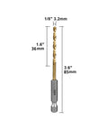 Cobalt High Speed Drill Bit Set Twenty Pack One Eighth Inch Hex Shank Jobber Bits For Hardwood Aluminum Metal Copper Alloyed Steel M35 Cobalt HSS