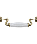 Four Pack Ceramic Drawer Pull Handles In Antique Crack Brown Four And A Half Inch Hole Distance One Hundred Fifteen Millimeter