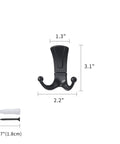 Matte Black Stainless Steel Wall Mounted Coat Hooks Set Offers Top Shelf Durability featuring a single large rugged hook at 3.1 inches high.