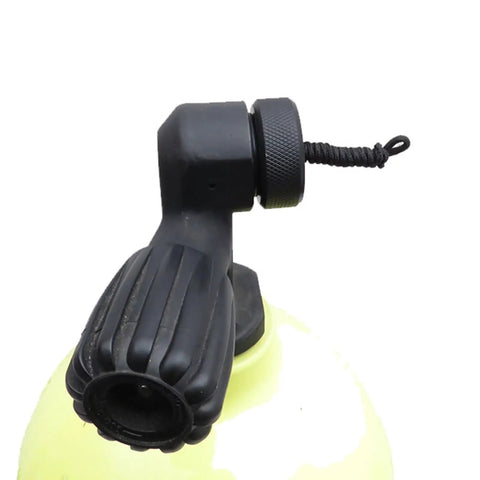 DIN Tank Valve Dust Plug Cap Protector End Cap With Cord for Scuba Diving Cylinder shown attached to valve top