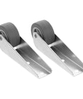 Top Shelf Heavy Duty Barn Door Sliding Wheels And Silent Caster Rollers Smooth Glide Hardware with aluminum supports and soft rubber wheels.