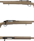 Mil Sim M24 Style Airsoft Rifle With Cycling Action Elite Scout Build Tan Fluted Barrel Rifle Only No Optics Batteries Or Charger Included