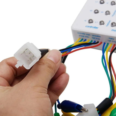 Slick Electric Bike Scooter Brushless Controller Tester Diagnostic Rig Checks 24V 36V 48V 60V 72V Motor Coils Fast 9V Battery connection.
