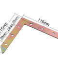 Easy Install Corner Brackets For Furniture L Shaped Galvanized Iron Right Angle Plates with measurements shown