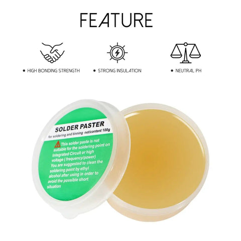 Lead Free No Clean Rosin Flux Paste For PCB Electronics And Mobile Phone Soldering, High Performance Wetting, Solder Flux 100g open container