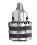 Close-up of Heavy Duty Keyed Drill Chuck Set 1/8 To 5/8 Inch Capacity, 3-16mm, 1/2-20 UNF Mount, durable metal construction