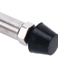Close-up of One Hand Quick Release Toggle Clamp in stainless steel with 99.2 lb clamping force, showing rubber tip detail for woodworking
