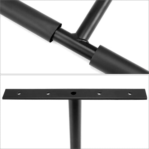 Close-up of heavy-duty steel overhead ceiling hooks rack with dual arm design and mounting plate for garage storage.