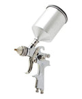 HVLP Gravity Feed Spray Gun With 600cc Aluminum Cup Lightweight And Well Balanced For Smooth Finishes On Auto Body And Home Projects