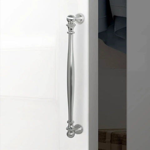 10 Pack 7.5 Inch Brushed Satin Nickel Kitchen Cabinet Handles Drawer Pulls Set With 192mm Center-to-Center mounted on cabinet