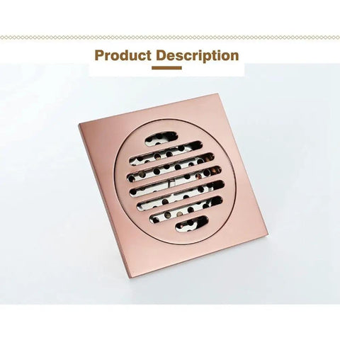 Slick Rose Gold Bathtub Stopper Pairing With Top Tier Brass Floor Drain For Your Bath Setup Featuring Hella Durable Anti Odor Shower Waste Cover.