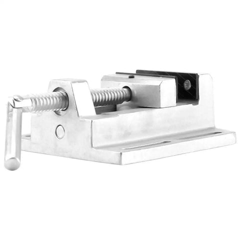 Heavy Duty Cast Iron Drill Press Vise And Milling Machine Vice Tool, 2.5 Inch Bench Clamp Fixture viewed from the side.