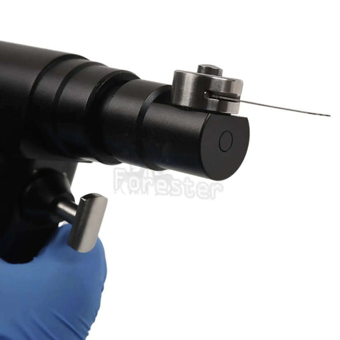Close-up of the Knockout Veterinary Orthopedic Mini Bone Saw With Micro Oscillating Drill showing the sharp blade mechanism and grip.
