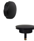 Tubular 27 Inch Cable Drive Bath Waste In Sleek Matte Black With Rotary Knob European Style Pop Up Stopper And Strainer Plate