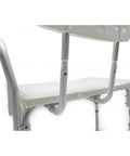 Everyday Tub Transfer Bench And Shower Chair with waterproof plastic seat and rust resistant aluminum frame, side view