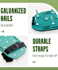 Lawn Aerator Shoes For Grass Health With Adjustable Straps And Heavy Duty Spikes One Size Fits All Green Spike Shoes close-up