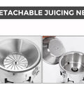 Detachable juicing net of Uszwby Commercial Juice Extractor 370W Heavy Duty Cold Press Citrus Juicer showing stainless steel design.