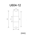 U60412 4x12x4mm U Shaped Bearing For Extruder 10 Pack High Precision Low Noise Smooth Running Fits MK8 3D Printer, dimension diagram