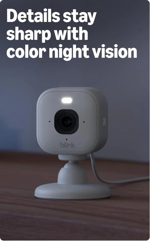 Tiny 2K Plus Plug In Indoor Security Camera Kit With Night Vision, Crisp Audio, Motion Alerts, home and pet use