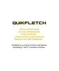 Quikfletch Hellfire Stabilizing Fletching 2 Inch Vanes White and Yellow for DIY arrow building instructions displayed