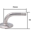 Side view of DERNORD sanitary hose barb 90-degree elbow fitting, stainless steel, 1/2 in tube OD, tri-clamp ferrule