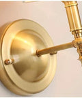 Modern Wall Lamp With Warm Brass Arm And White Drum Shade Hardwired For Bedside Hallway Or Aisle Decor Sconce Lighting