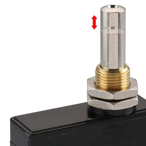 Micro Switch LZ15-GQ8-B 15A 250VAC SPDT momentary plunger limit switch panel mount, close-up view
