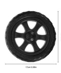6.7 Inch Folding Shopping Cart Wheels Replacement For Grocery Carts And Trolleys, front view, shows wheel diameter and thickness
